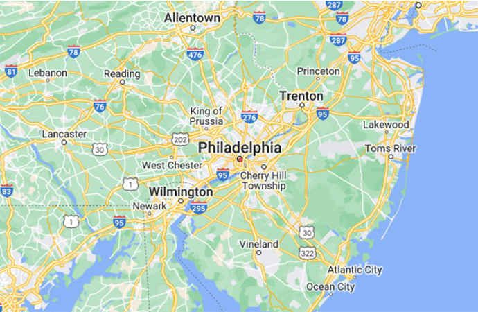 Jamison Basement Waterproofing Service Area Map