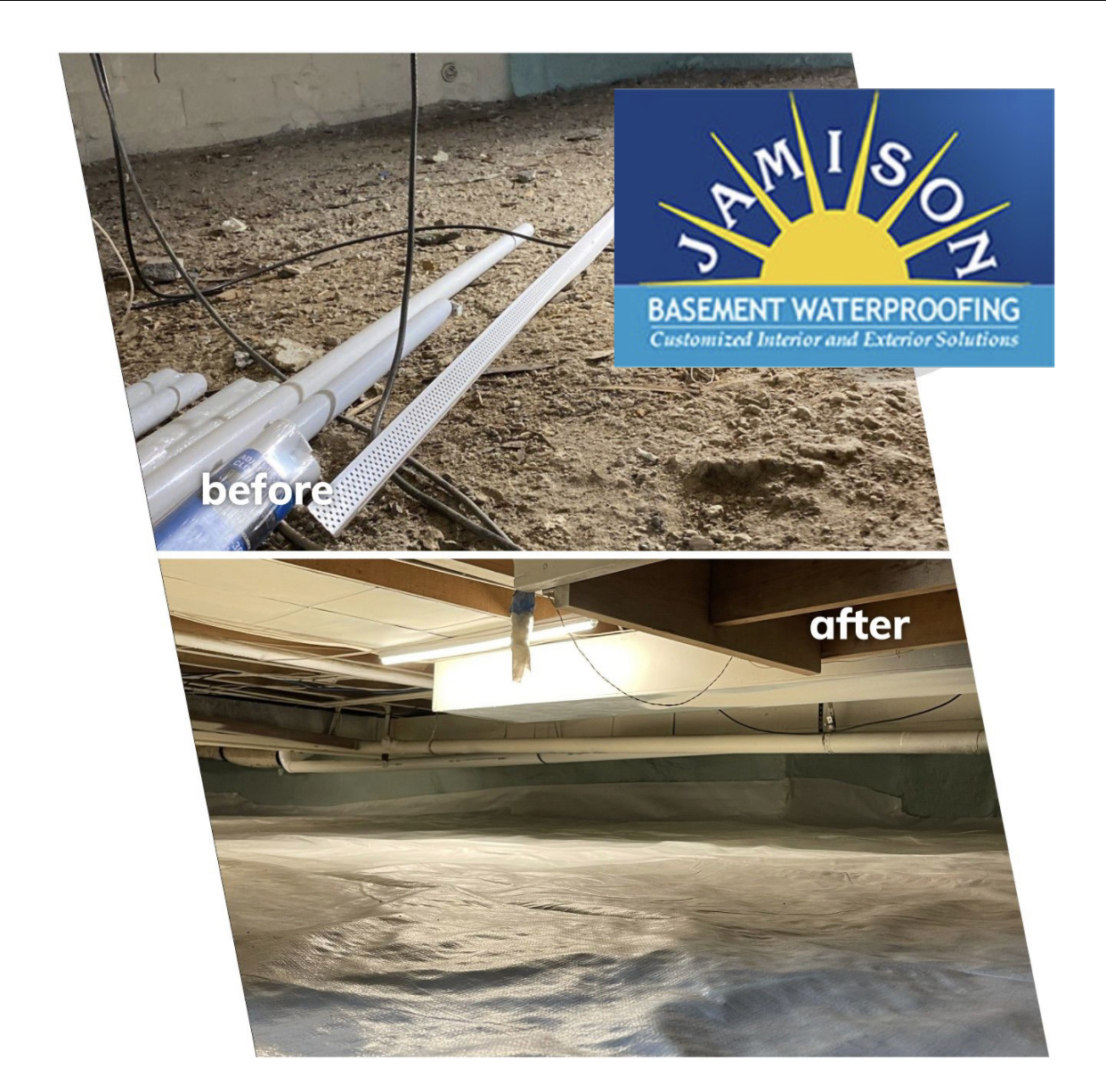 Crawlspace sealing moisture vapor barrier